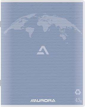 [100RQ5] Aurora writing 60 cahier de brouillon en papier recyclé, 200 pages, quadrillé 5 mm, bleu clair