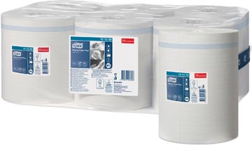 [101250] Tork advanced wiping plus papier de nettoyage, centerfeed, 2 pli, système m2, blanc, paquet de 6 rouleaux