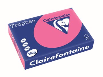 [1017C] Clairefontaine trophée intens, papier couleur, a4, 160 g, 250 feuilles, fuchsia