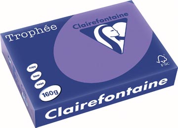 [1018C] Clairefontaine trophée intens, papier couleur, a4, 160 g, 250 feuilles, violet