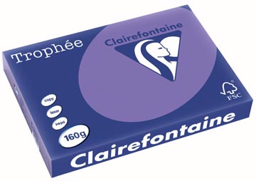 [1047C] Clairefontaine trophée intens, papier couleur, a3, 160 g, 250 feuilles, violet
