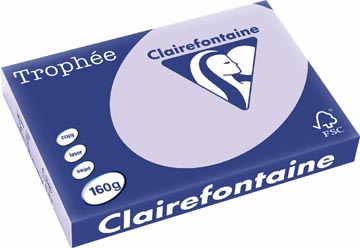 [1068C] Clairefontaine trophée pastel, papier couleur, a3, 160 g, 250 feuilles, lilas