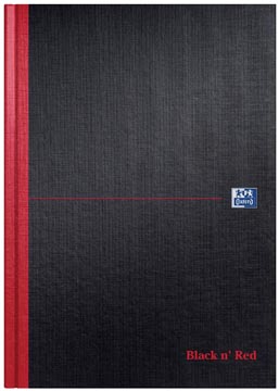 [1080489] Oxford black n' red cahier rembordé, 192 pages, ft a4, blanco