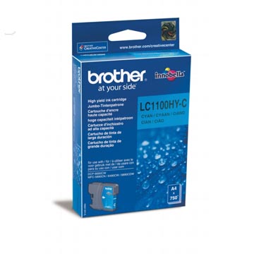 [1100HYC] Brother cartouche d'encre, 750 pages, oem lc-1100hyc, cyan