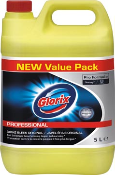 [1116596] Glorix pro formula nettoyant toilettes javellisant épais original avec chlore, flacon de 5 l