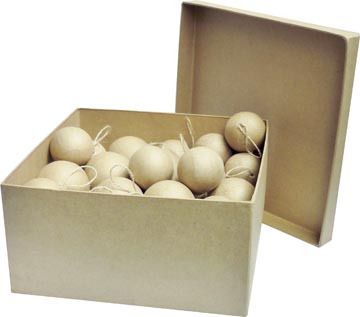 [118021] Graine créative boule de noël en carton, boîte de 40 pièces assorties