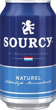 [118400] Sourcy eau minérale, non pétillant, canette de 33 cl, paquet de 24 pièces, bleu