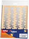Agipa gommettes métalliques, pochette de 128 pièces, or et argent, étoile 35 mm