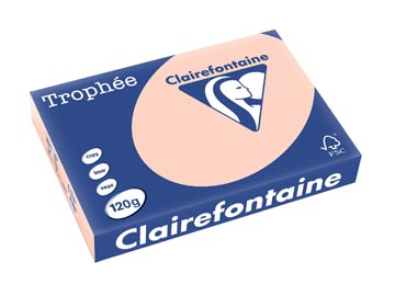 [1209C] Clairefontaine trophée pastel, papier couleur, a4, 120 g, 250 feuilles, saumon