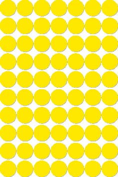 [12103] Apli étiquettes rondes en pochette diamètre 19 mm, jaune, 560 pièces, 70 par feuille