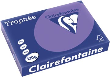 [1220C] Clairefontaine trophée intens, papier couleur, a4, 120 g, 250 feuilles, violet
