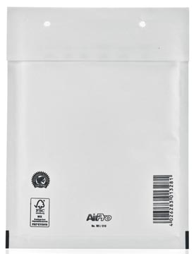 [12213] Bong airpro enveloppes à bulles d'air, ft 150 x 215 mm, avec bande adhésive, boîte de 100 pièces, blanc