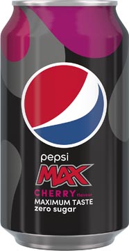 [12430] Pepsi max boisson rafraîchissante, cherry, canette de 33 cl, paquet de 24 pièces