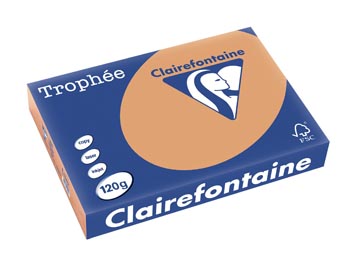 [1244C] Clairefontaine trophée pastel, papier couleur, a4, 120 g, 250 feuilles, caramel