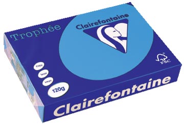 [1247C] Clairefontaine trophée intens, papier couleur, a4, 120 g, 250 feuilles, bleu royal