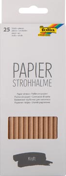 [12510] Folia pailles en papier, boîte distributrice de 25 pièces, nature