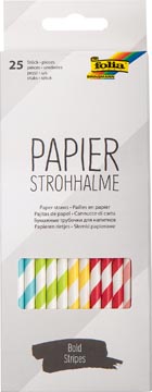 [12591] Folia pailles en papier, boîte distributrice de 25 pièces, rayures