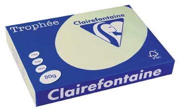 [1262C] Clairefontaine trophée pastel, papier couleur, a3, 80 g, 500 feuilles, vert pâle