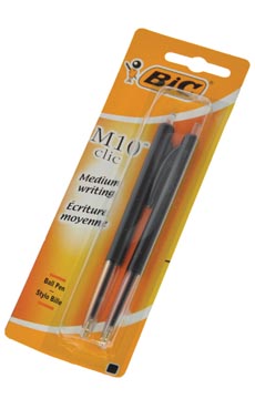 [12805Z] Bic stylo bille m10 clic sous blister, pointe moyenne, noir