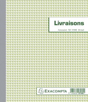 [13160E] Exacompta livraisons, ft 21 x 18 cm, dupli (50 x 2 feuilles), français