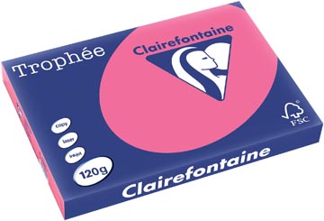 [1319C] Clairefontaine trophée intens, papier couleur, a3, 120 g, 250 feuilles, fuchsia