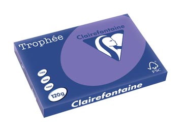 [1320C] Clairefontaine trophée intens, papier couleur, a3, 120 g, 250 feuilles, violet