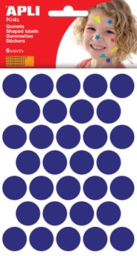 [13226] Apli kids gommettes, cercle diamètre 20 mm, pochette de 180 pièces, bleu