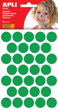 [13228] Apli kids gommettes, cercle diamètre 20 mm, pochette de 180 pièces, vert