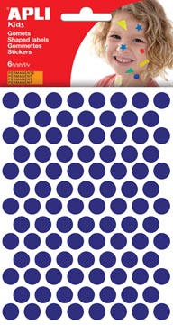 [13231] Apli kids gommettes, cercle diamètre 10,5 mm, pochette de 528 pièces, bleu