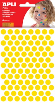 [13232] Apli kids gommettes, cercle diamètre 10,5 mm, pochette de 528 pièces, jaune