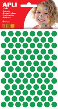 [13233] Apli kids gommettes, cercle diamètre 10,5 mm, pochette de 528 pièces, vert