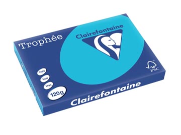 [1359C] Clairefontaine trophée intens, papier couleur, a3, 120 g, 250 feuilles, bleu royal