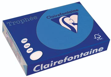 [1381C] Clairefontaine trophée intens, papier couleur, a3, 120 g, 250 feuilles, turquoise