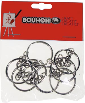 [1400021] Bouhon anneau porte-clés, 25 mm, blister de 8 pièces