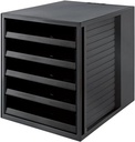 Han bloc à tiroirs systembox karma, avec 5 tiroirs ouverts, éco-noir