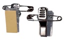 Badgy clip adhésif métal à pince crocodile avec épingle de sûreté, paquet de 100 pièces