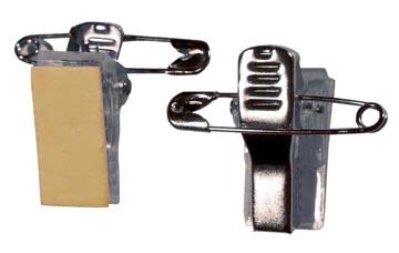 [1440001] Badgy clip adhésif métal à pince crocodile avec épingle de sûreté, paquet de 100 pièces
