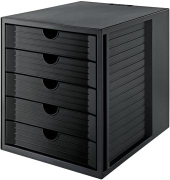 [1450813] Han bloc à tiroirs systembox karma, avec 5 tiroirs fermés, éco-noir