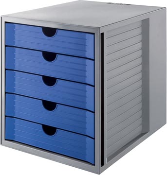 [1450816] Han bloc à tiroirs systembox karma, avec 5 tiroirs fermés, éco-bleu