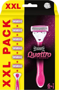 [1472500] Wilkinson quattro for women rasoir, incluant 6 têtes de rasage