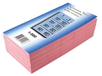 [1500VK] Carnets pour vestiaire numéros de 1 à 500, cerise