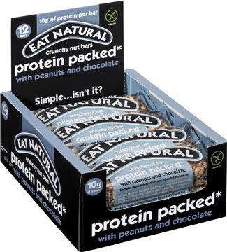 [15056] Eat natural reep protein packed, cacahouète - chocolat, 45 g, paquet de 12 pièces