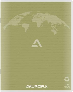 [150R1L] Aurora writing 60 cahier de brouillon en papier recyclé, 96 pages, ligné, vert mousse