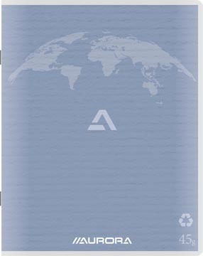 [150RQ5] Aurora writing 60 cahier de brouillon en papier recyclé, 96 pages, quadrillé 5 mm, bleu clair