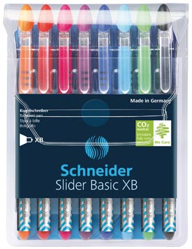 [151298] Schneider stylo à bille slider basic xb, etui de 8 pièces en couleurs assorties