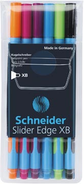 [152276] Schneider stylo à bille slider edge xb, etui de 6 pièces en couleurs assorties