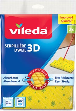 [160524] Vileda serpillière structure 3d, jaune, paquet de 2 pièces