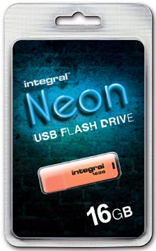 [16NEONO] Integral neon clé usb 2.0, 16 go, orange