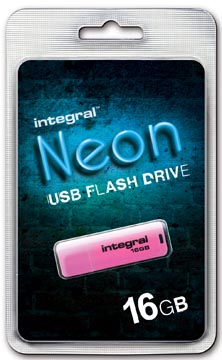 [16NEONP] Integral neon clé usb 2.0, 16 go, rose