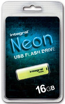 [16NEONY] Integral neon clé usb 2.0, 16 go, jaune